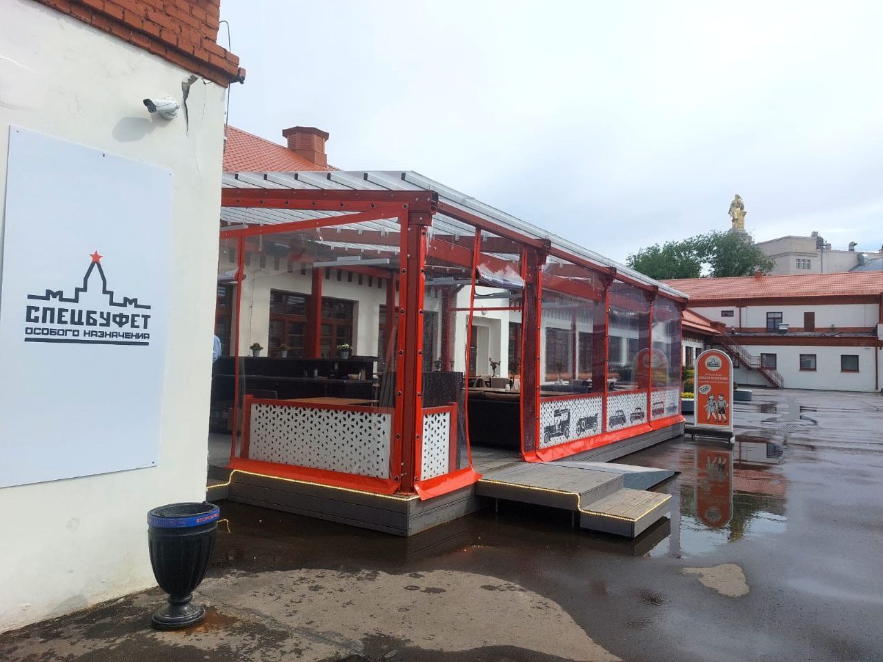 ПВХ шторы для летней террасы кафе в городе Сасово